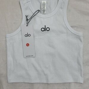 ALO Yoga White Crop Top